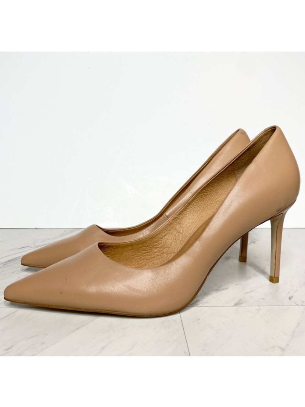 Jeffrey Campbell Tan Leather Pointy Toe Pump 10